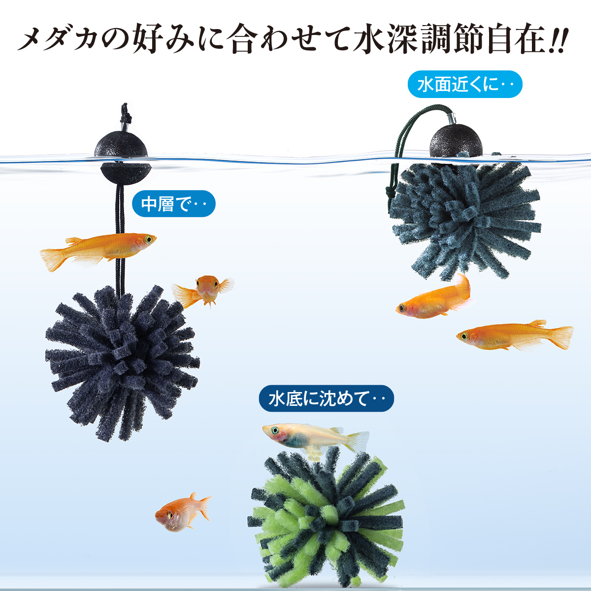 メダカの産卵まり藻（小）3個入 | 株式会社スドー｜観賞魚・水草